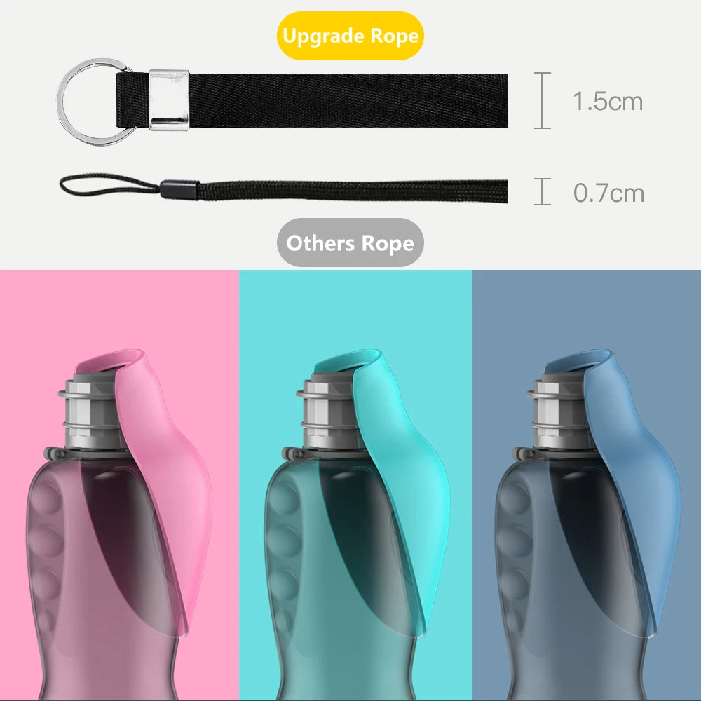 Portable Dog Water Bottle with Bowl – 800ml Travel Drinking Cup