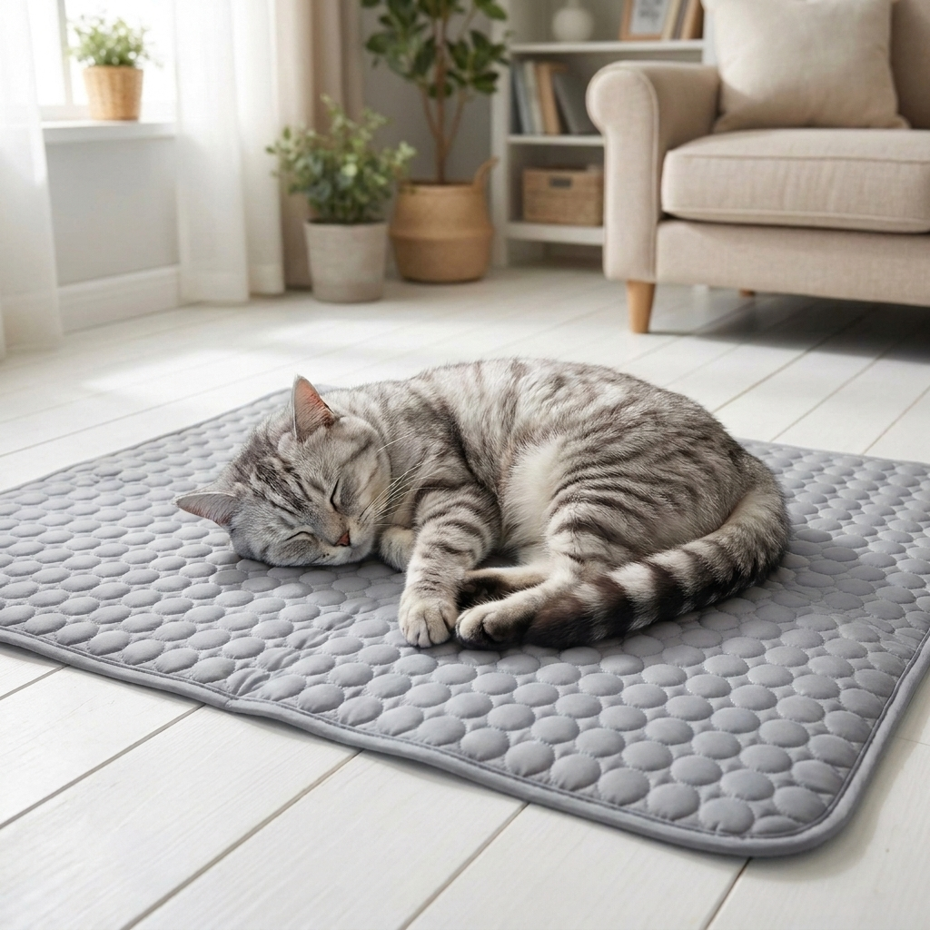 Pet Cooling Mat – Ice Silk Summer Pad for Cats & Dogs